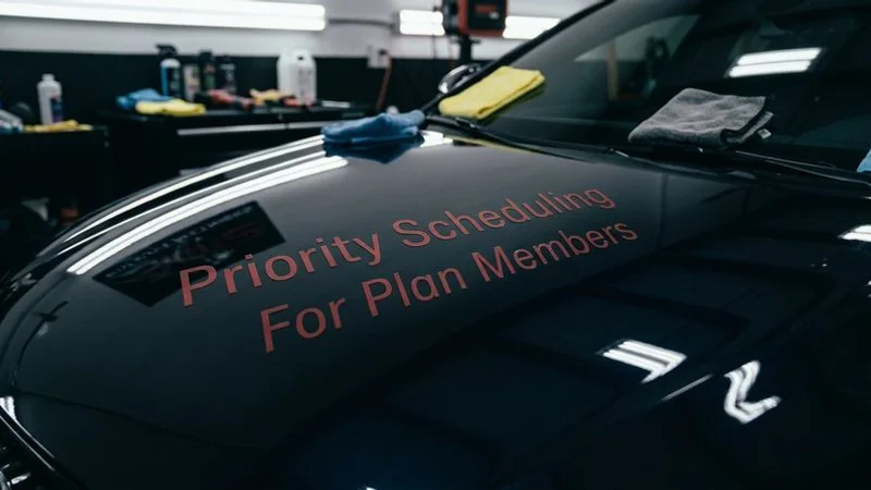 Priority scheduled detailing appointment being confirmed