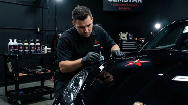 Ceramic coated car with water beading in Nampa