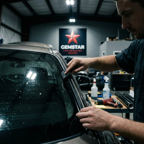 Professional window tinting installation with ceramic film