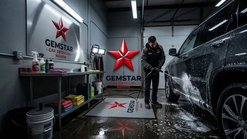 Washing car in winter to remove road salt and chemicals